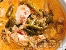 Рецепта Супа от пилешко месо и зелен боб с течна сметана
